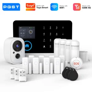نظام إنذار لاسلكي من PGST يعمل بتقنية 4G و2G وWiFi وGSM، نظام حماية منزلي مع مستشعر PIR، متوافق مع تطبيق Tuya Smart Life وأليكسا