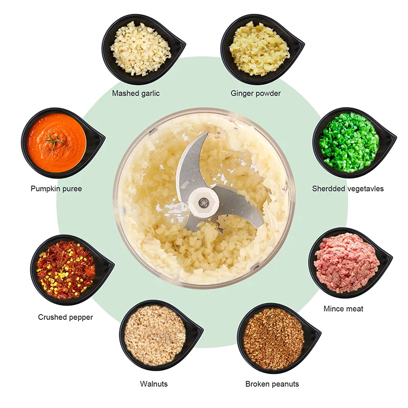 HiPiCok مفرمة اللحم الكهربائية كسارة الثوم أداة تقطيع الطعام مكبس الثوم الصغيرة أداة تقطيع الخضراوات آلة هراسة USB أدوات المطبخ - AliExpress 6 - Image 3