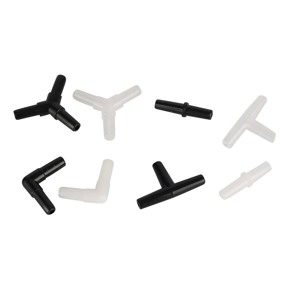 4mm Sprinkler Irrigation Connectors, 10 Pieces, 90 Degree Elbow, Plastic