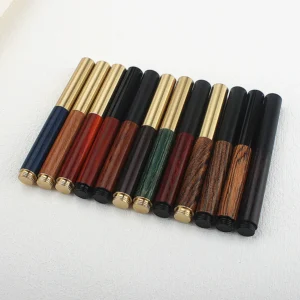 قلم حبر خشبي برونزي قصير، أداة كتابة أنيقة مصنوعة يدويًا، هدية فريدة للكتابة - AliExpress