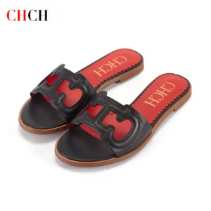 شباشب نسائية من CHCH 2024، أحذية نسائية مسطحة سوداء بسيطة، شباشب منزلية - AliExpress 322
