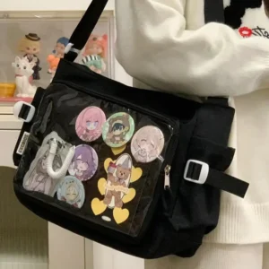 حار تنوعا Y2k Itabag Harajuku بولي كلوريد الفينيل قماش حمل حقيبة المرأة Ita حقيبة النمط الياباني الكتف محفظة الفتيات سعة كبيرة Itabag - AliExpress 1524