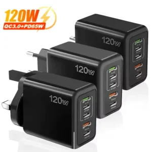 منافذ متعددة USB C شاحن 120 واط PD نوع C شاحن حائط سريع الاتحاد الأوروبي/الولايات المتحدة/المملكة المتحدة التوصيل آيفون سامسونج شاومي هواوي محول الهاتف المحمول - AliExpress 202192403