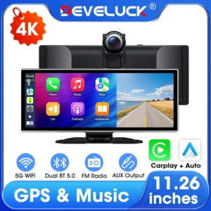 11.26 بوصة 4K داش كام لاسلكي Carplay أندرويد السيارات المألوف الفضة الحدود سيارة DVR نظام تحديد المواقع والملاحة مسجل فيديو لوحة القيادة - AliExpress 34