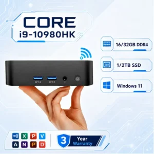 كمبيوتر مصغر بنظام ويندوز 11، معالج إنتل كور i9 10980HK، ذاكرة وصول عشوائي 16 جيجابايت/32 جيجابايت، قرص صلب SSD سعة 1 تيرابايت، واي فاي 6، بلوتوث 5.2، دقة 4K عالية الوضوح، مناسب للألعاب والمكتب والدراسة - AliExpress 7