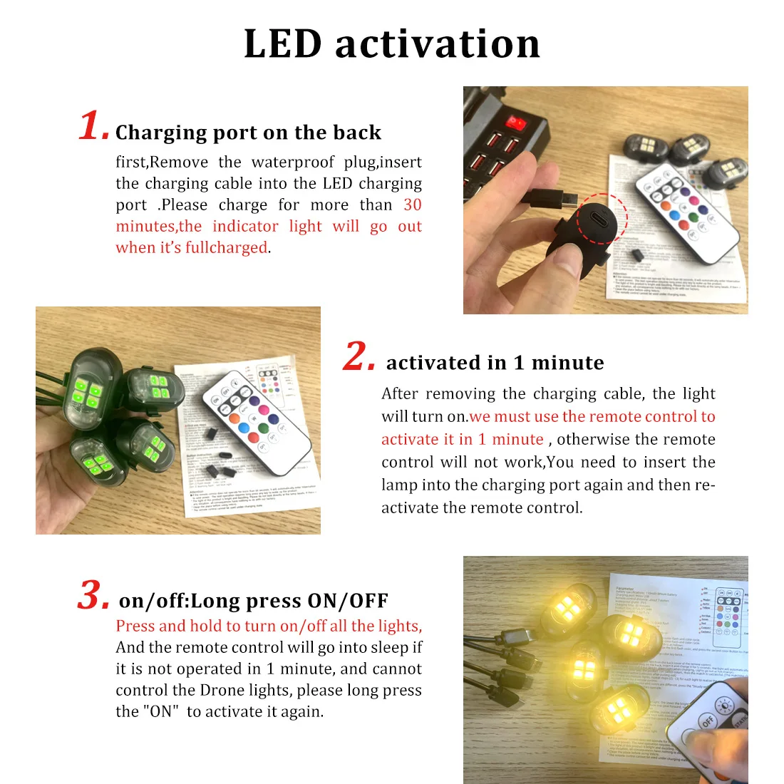 Upgrade your car's RGB ambient lights, larger and brighter battery, Type-C charging cable, and multi-mode wireless remote control for motorcycles - AliExpress 34 - Image 2