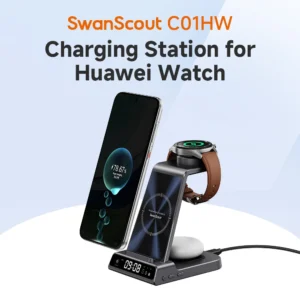شاحن لاسلكي SwanScout C01HW لساعة هواوي GT6 Pro 5 4 Active Runner 2، محطة شحن 3 في 1 لهواوي Pura 80 70 60 - AliExpress 202192403