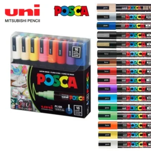 16 قطعة مجموعة علامات UNI POSCA اليابانية أكريليك الكتابة على الجدران رسم دائم مقاوم للماء للأطفال رسم PC-3M/1M/5M لوازم فنية - AliExpress 21