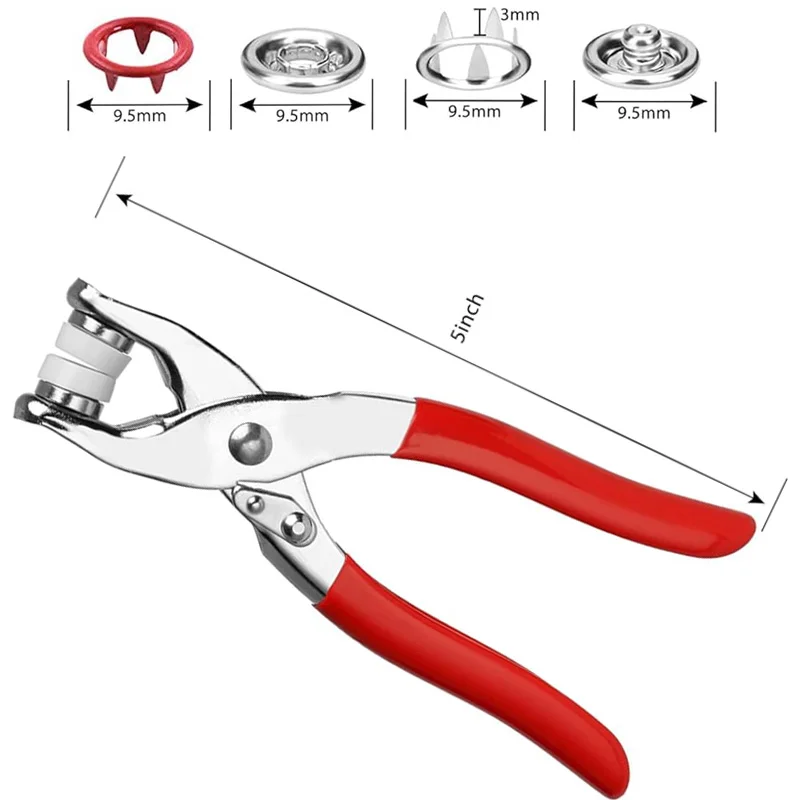 9.5mm Hollow Metal Five-Claw Snap Buttons for Sewing, Garment Bag Fixing, Hand Pliers, DIY Craft Tool - AliExpress 15 - Image 2