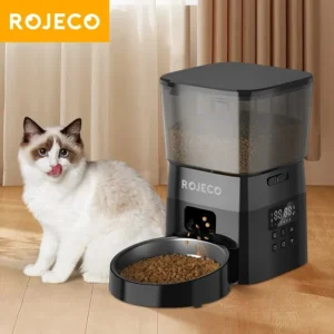 ROJECO Automatic Pet Feeder Button Release Auto Cat Food Dispenser Accessories Smart Control Pet Feeder for Cats Dog Dry Food - AliExpress 15