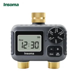 Smart garden irrigation system, two outlets, automatic water timer, spray tap
