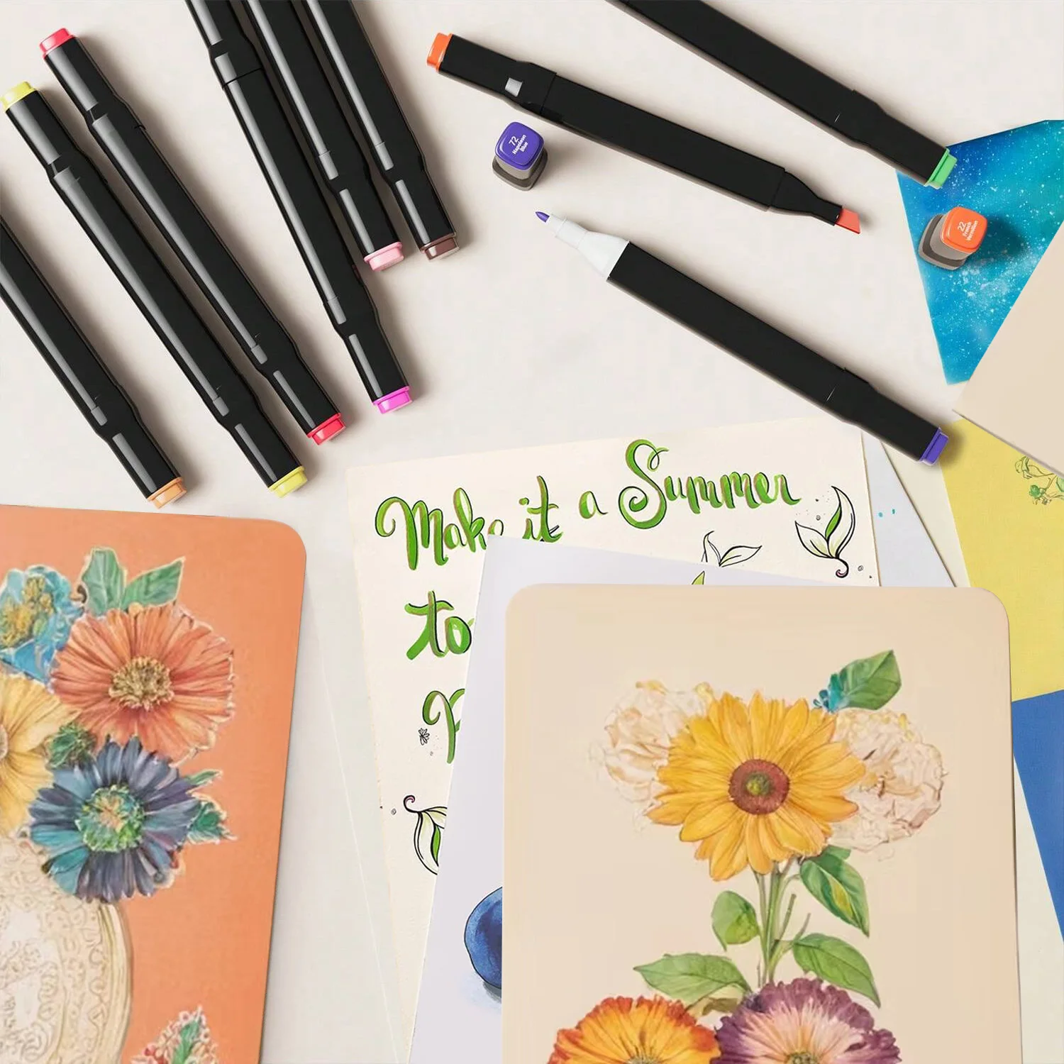 24-262 Color Alcohol-Based Double-Tip Drawing Markers, Permanent Art Markers for School Illustrations, Supplied Christmas Gifts - AliExpress 21 - Image 2