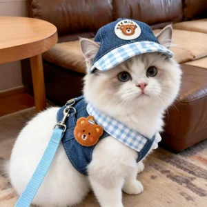 Cute pet collars, dog and cat hats, sun hats for spring/summer outings, cute vests with chest straps, dog harness and leash sets, puppy accessories - AliExpress 15