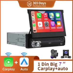مشغل MP5 عالمي 1 Din مقاس 7 بوصة Carplay Android Auto دليل تلقائي قابل للسحب شاشة تعمل باللمس مشغل سيارة راديو FM وصلة مرآة - AliExpress 34