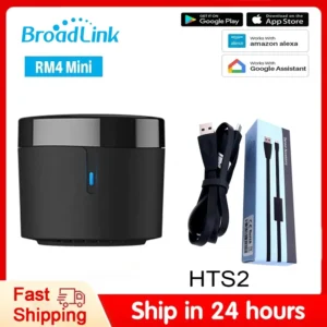 Broadlink RM4 Mini Remote Control with Temperature and Humidity Sensor for Google Home and Alexa