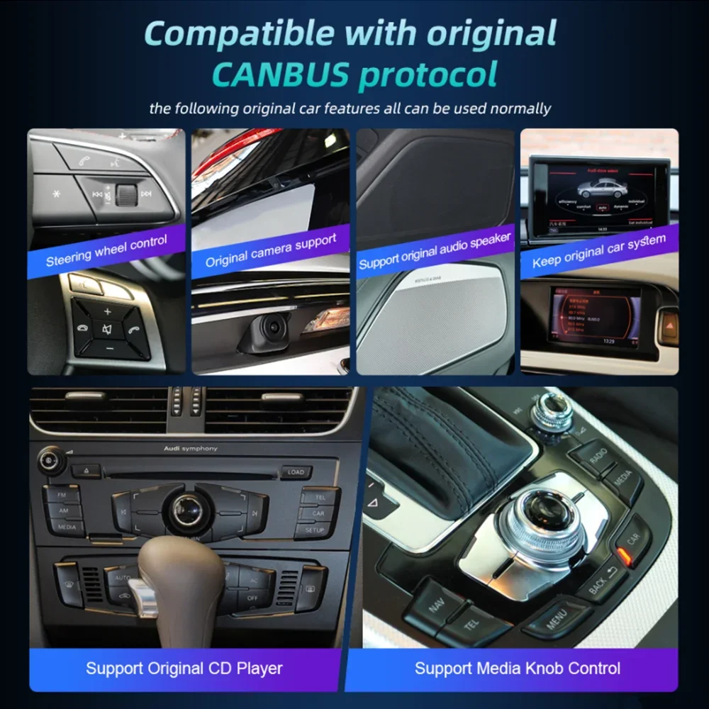 12.3-inch touchscreen for Audi A4 A5 Q5 2016-2023 with CarPlay and Android Auto support - Image 3