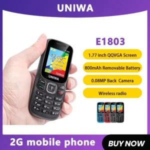 UNIWA E1803 2G لوحة المفاتيح الهاتف المحمول 1.77 بوصة زر الضغط 800mAh الهاتف لكبار السن راديو لاسلكي GSM الهاتف - AliExpress 509