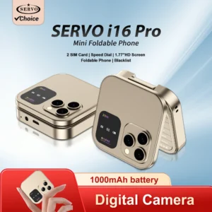 هاتف محمول صغير قابل للطي SERVO I16PRO بشريحتين GSM وتسجيل مكالمات تلقائي واتصال سريع وصوت سحري وراديو FM ومنفذ Type-C - AliExpress 509
