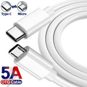 كابل Micro USB إلى Type C 5A شحن سريع OTG لـ Samsung Xiaomi