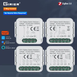 مفتاح ذكي Tuya ZigBee 3.0 بدون سلك محايد يدعم Alexa وGoogle Home