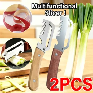 2-in-1 Multifunctional Stainless Steel Peeler with Wooden Handle for Slicing Vegetables and Fruits - AliExpress 15