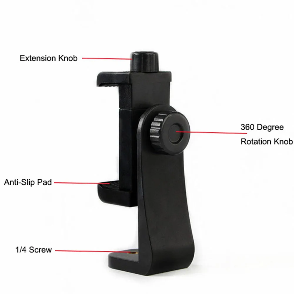 360-degree rotating mobile phone holder with clip and 1/4-inch screw tripod base, desktop tripod adapter for iPhone, Huawei, and Samsung - AliExpress 202192403 - الصورة 4