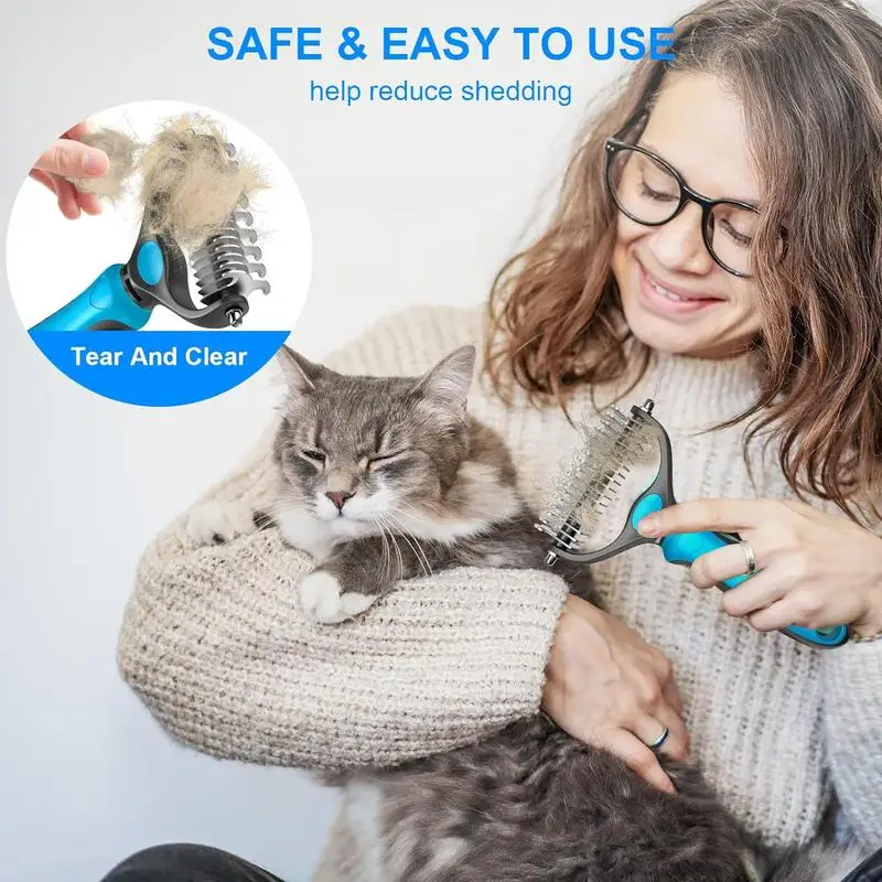 2-in-1 Pet Hair Removal Brush for All Types of Dogs and Cats - Image 6