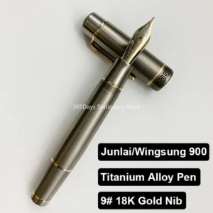 قلم حبر JUNLAI WingSung ، بنك الاستثمار القومي الذهبي عيار 18 قيراط ، سبائك التيتانيوم ، مكبس مشبك ذهبي ، ضربات قلب قياسية ، هدية كتابة ، KOP ، n1.9 - AliExpress 21