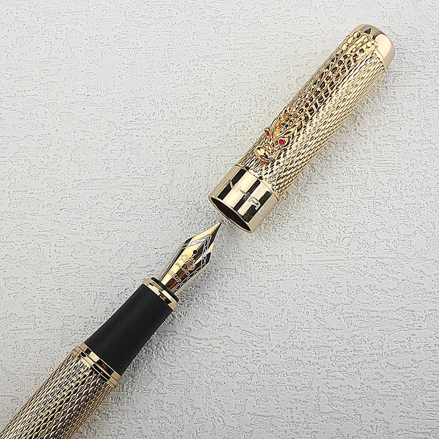 Jinhao Dragon Gold Clip Fountain Pen, Business Stationery, Creative Gift, EF, F Nib - AliExpress 21 - Image 6