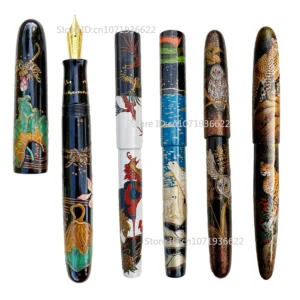 SELMY التراث غير الملمع اليدوية Urushi طلى Ebonite الدب القطبي Raden Maki-e BOCK بنك الاستثمار القومي قلم حبر الأعمال الكتابة هدية - AliExpress 21