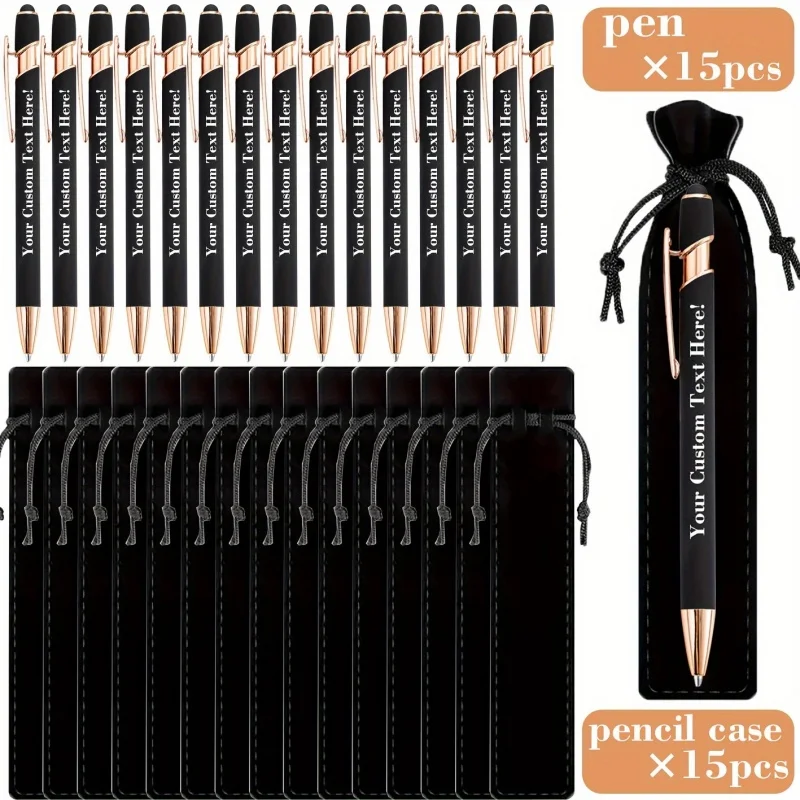 15 Sets of Customizable Metal Ballpoint Pens with Durable Cases + 15 Custom Pen Bags - Wholesale Business Writing Instruments - AliExpress 21