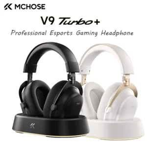 سماعات ألعاب احترافية MCHOSE V9 Turbo + للألعاب الإلكترونية، سماعات لاسلكية بصوت محيطي 7.1 مع إضاءة RGB وشحن مغناطيسي - AliExpress 44