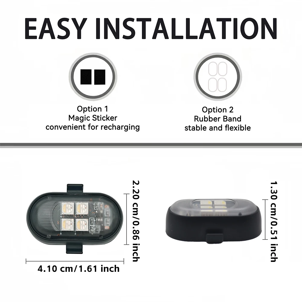 Upgrade your car's RGB ambient lights, larger and brighter battery, Type-C charging cable, and multi-mode wireless remote control for motorcycles - AliExpress 34 - Image 4