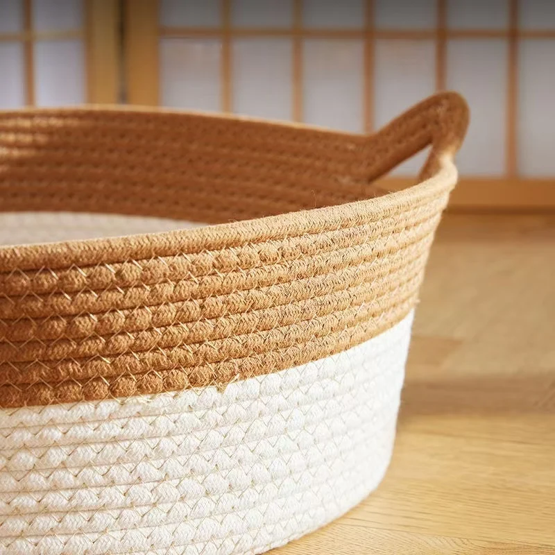 Japanese Pet Cat Bed Round Handwoven Rattan Cat Bed Summer Cooling Kitten Basket Cotton Rope Cat Scratching Baskets - AliExpress 15 - Image 6