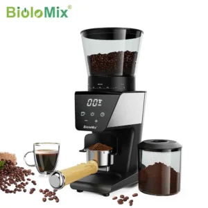 BioloMix Automatic Electric Coffee Grinder with 30 Brewing Gears for Espresso and Americano Coffee, Over-the-Fill Optical Bean Storage - AliExpress 6