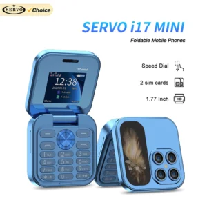 هاتف محمول صغير قابل للطي من نوع SERVO I17 بشريحتي اتصال، يدعم شبكة الجيل الثاني، مشغل فيديو، مصباح يدوي، راديو FM، صوت سحري، هاتف خلوي صغير قابل للطي. - AliExpress 509