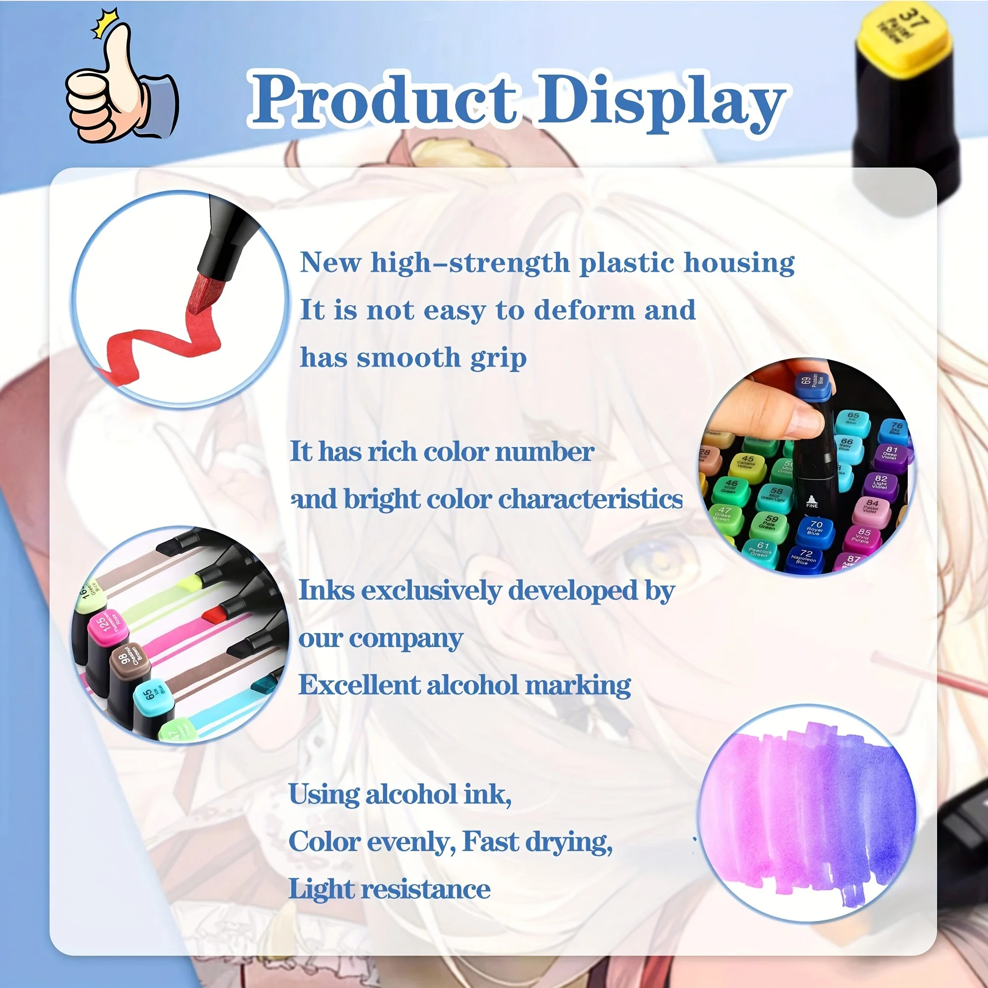 24-262 Color Alcohol-Based Double-Tip Drawing Markers, Permanent Art Markers for School Illustrations, Supplied Christmas Gifts - AliExpress 21 - Image 5