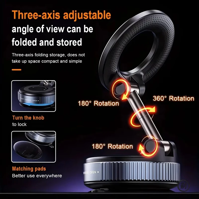 Foldable magnetic car phone holder with strong magnetic suction design and multi-angle adjustment, upgraded version - AliExpress 202192403 - Image 4