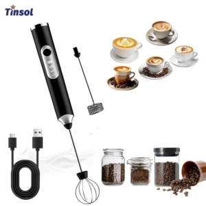 TINSOL Mini Portable Wireless Electric Milk Frother, Powerful USB Rechargeable, Convenient Coffee Milk Whisk for Kitchen - AliExpress 6