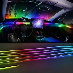 كامل اللون غاسل أضواء السيارة المحيطة RGB 64 لون العالمي LED الداخلية المخفية الاكريليك قطاع سيمفونية جو مصباح - AliExpress 34