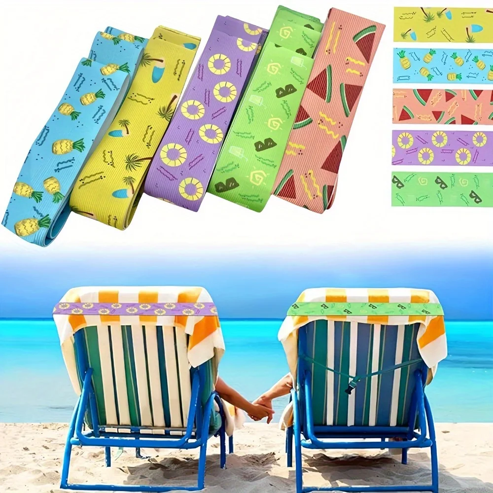 5-Piece Towel Straps for Beach Chairs, Cruise Towel Clips for Pool Lounge Chairs, Elastic Straps for Hawaiian Pool Lounge Accessories - AliExpress 15
