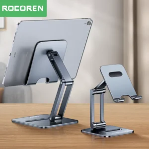حامل هاتف Rocoren مكتب حامل هاتف محمول حامل لوحي معدني قابل للطي يدعم iPhone 14 13 iPad Pro Air Universal - AliExpress 202192403