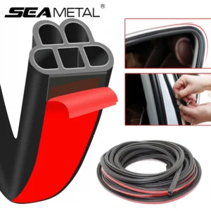 SEAMETAL طبقة مزدوجة باب السيارة شريط عازل المطاط الذاتي لاصق ختم الشريط عزل الضوضاء مقاوم للماء لباب السيارة هود الجذع - AliExpress 34