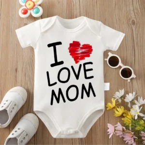 بدلة قطنية 100% مطبوعة رائعة من I Love Mom مريحة وناعمة للأطفال حديثي الولادة من عمر 0 إلى 12 شهرًا - AliExpress 1501