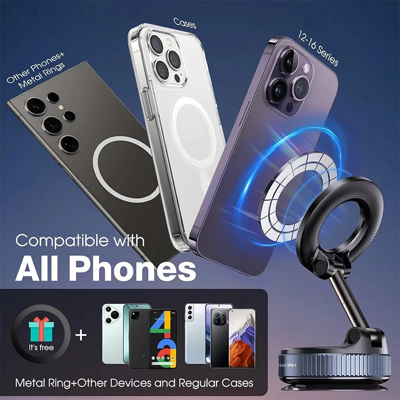 Foldable magnetic car phone holder with strong magnetic suction design and multi-angle adjustment, upgraded version - AliExpress 202192403 - Image 5