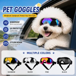 Adjustable dog sunglasses with UV protection, soft and waterproof protective goggles for small and medium-sized dogs, suitable for outdoor use and driving - AliExpress 15