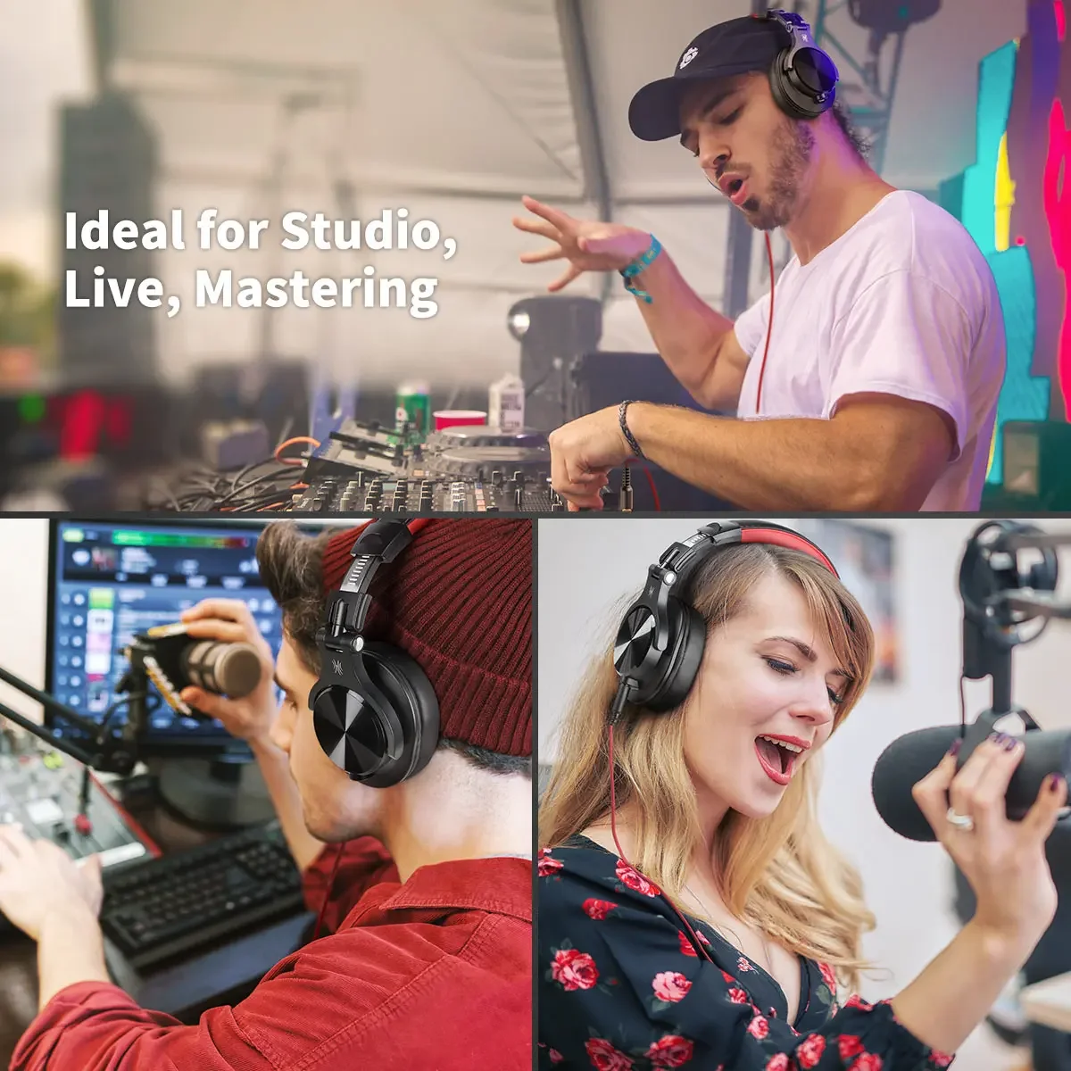 Audio A71 wired over-ear headphones with 40mm drivers for recording and playing HiFi music - الصورة 5