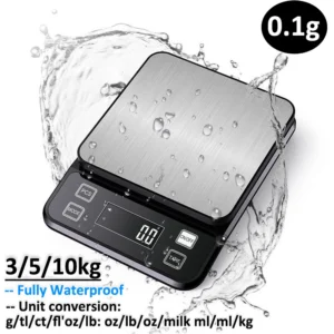 3/5/10 kg 0.1 g Digital Electronic Kitchen Scale LCD Display Fully Waterproof Stainless Steel Baking Tool Weighing Scale - AliExpress 15