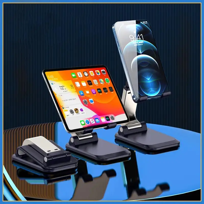 Foldable ABS desktop phone holder, suitable for iPads, iPhones, and smartphones; supports tablets; portable cell phone stand. - AliExpress 202192403 - Image 2