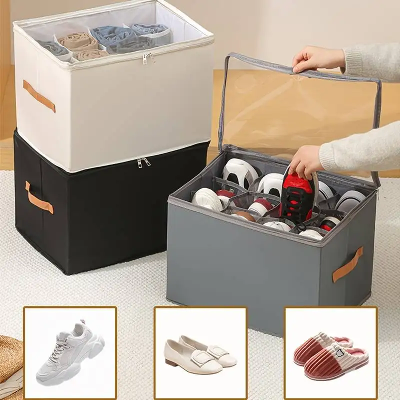 1pc Shoe Organizer for Closet, Foldable Oxford Cloth Shoe Storage Box for Sandals, Sneakers, and Shoes - AliExpress 15 - Image 6
